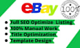 do ebay listing, ebay product listing, ebay SEO optimized, ebay lister