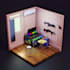 create 3d isometric room design and animation