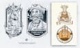 do amazing vintage hand drawn or retro business logo design