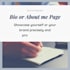 write your bio or about me page