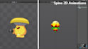 do 2d spine character animation for unity