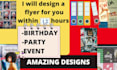 design birthday flyer, event flyer and night party flyer