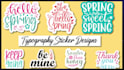 do typography sticker designs for small business label