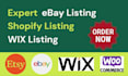 upload bulk shopify ebay lister etsy listing wix woocommerce SEO product listing