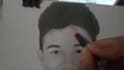 realistic portrait and a realistic sketch