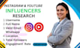 instagram and youtube influencer research