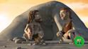 add logo and slogan in caveman fire video ad