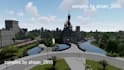 create market, shop, mall, filling station, commercial 3d render and animation