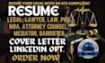 write legal resume, lawyer, MBA, attorney counsel, mediator, barrister resume