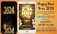 do happy new year 2025 flyer animation for social media post