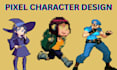 create pixel art character design, 8 bit game assets, nsfw pixel for video game