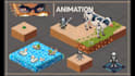 make pixel art animation of characters, pets and props