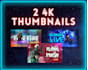 make 2 two 3d gaming thumbnails for streamers, gamers