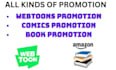 do promotion on webtoons, comics, amazon books promotion