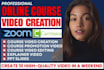 create and edit online course video training videos elearning course content