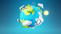 create lowpoly 3d planets for your