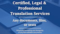 provide certified translation, legal and official documents