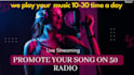 promote and play your song on our 50 popular radio stations in the USA