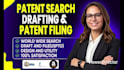 do patent search, patent drafting and patent filing
