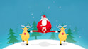 create a funny santa on deer merry christmas video
