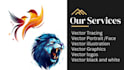 convert raster logo, image in vector file, high resolution