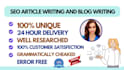 do exceptional SEO article writing or blog writing within 24 hours