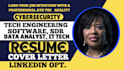 write resumes for IT tech cybersecurity software developers and executive to sdr