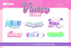 create cute vtuber logo design for vtuber streamer chibi style