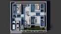 covert 2d floor plan into 3d floor plan with renders and walkthrough