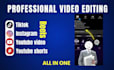 do reels  video editing for you professionally in 24 hours