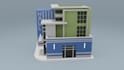 model 3d low poly buildings in blender and unity