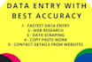 do automated web scraping, data collection, excel entry 24h delivery