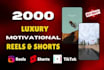 create 2000 luxury lifestyle edits for tiktok and instagram
