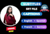 add subtitles or captions to your video, create srt or vtt files in english