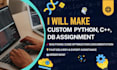 do advance python c cpp sql database coding programming model train assignment