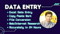 do excel data entry, copy paste work, and internet research