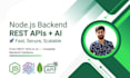 build node js backend with rest apis and ai integration