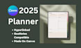 design trendy digital planners for goodnotes, hyperlinked, customizable in canva