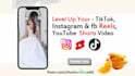 edit and create facebook reels, or youtube shorts