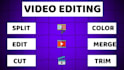 cut merge color grade and motion graphics video editing