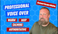 record a calm authoritative voice over