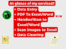 convert image, hand written, PDF to excel, word