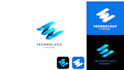 design professional tech, technology, startup ,minimal logo
