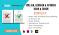 format, proofread italian book, german book spanish book for amazon KDP etc