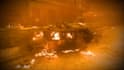 do a realistic 3d vfx fire explosion, cgi animation, smoke effect, blood