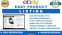 do ebay product listing, SEO with template design