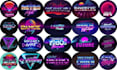 design 70s, 80s futuristic synthwave retro logo, typography with chrome effects
