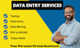 be your virtual assistant for expert copy paste, data entry, typing