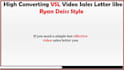 create high converting vsl video sales letter like ryan deiss style
