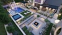 design front garden, backyard, swimming pool, villa landscape